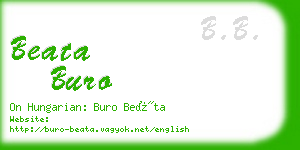 beata buro business card